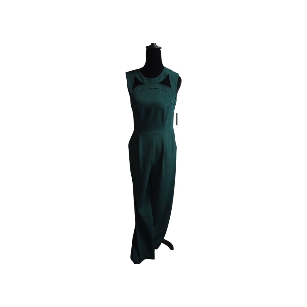 Calvin Klein Elegant Green Jumper With Cut Outs,  Sleeveless, Size 4, NWT